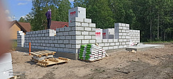 СТРОИТЕЛЬСТВО ДОМА ИЗ ГАЗОБЕТОНА . Декоративная штукатурка фасада. - СтройЛюкс